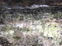 sulfur on crater wall