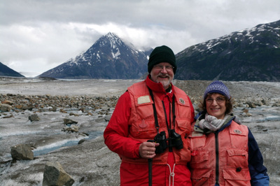hiking on meade glacier