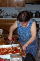 making lasagna