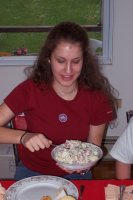 eating potato salad