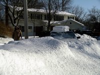 sonia out in the snow after one of our 13 inch storms