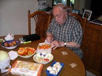 dad slicing vegetables