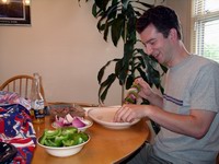 matthew getting the meat squewed