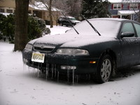 mazda covered in ice
