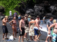 black sand beach near hana