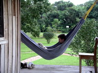Matthew in a hammock at La Milpa