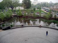 looking out museum front to the capitol