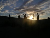 hikers on Jockey's Ridge, OBX