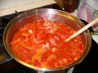 tomatoes in the pan